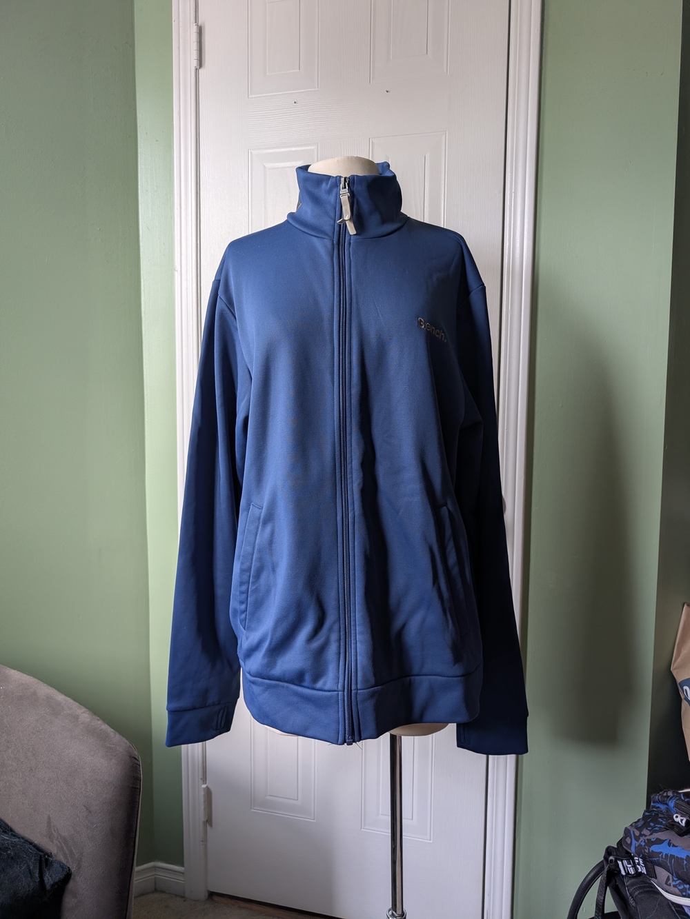 Mens Bench Blue Full-Zip Track Jacket Sz XL